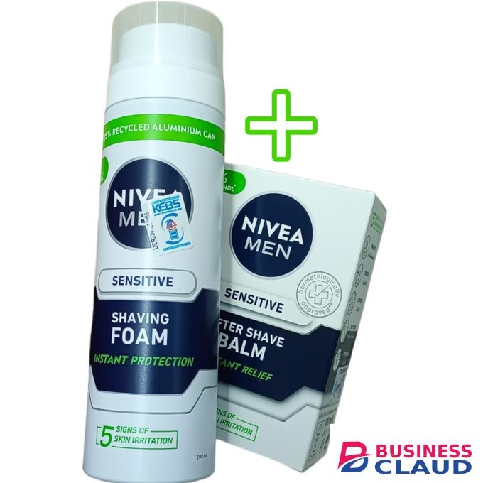 Beauty MEN Sensitive SHAVING FOAM + AFTER SHAVE BALM Instant Protection & Relief 5 SIGNS OF SKIN IRRITATION Nıvea