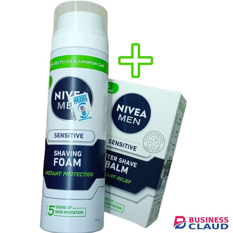 Beauty MEN Sensitive SHAVING FOAM + AFTER SHAVE BALM Instant Protection & Relief 5 SIGNS OF SKIN IRRITATION Nıvea