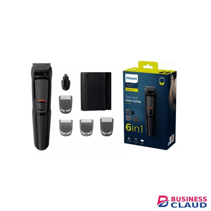 Philips Multigroom Series 3000 for Face, 6-in-1 Grooming Kit for beard, moustache, nose & ear hair, cordless, 60 min runtime, 16h full charging time, MG3710/33