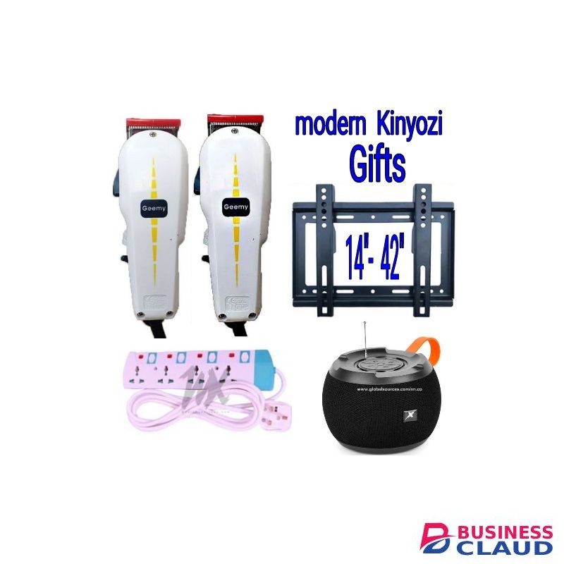 Geemy 2 Professional Barbering Hair Shaving Machine-Kinyozi + Free 4 Way power extension cable With portable Bluetooth speaker & Tv Wall Mount Bracket