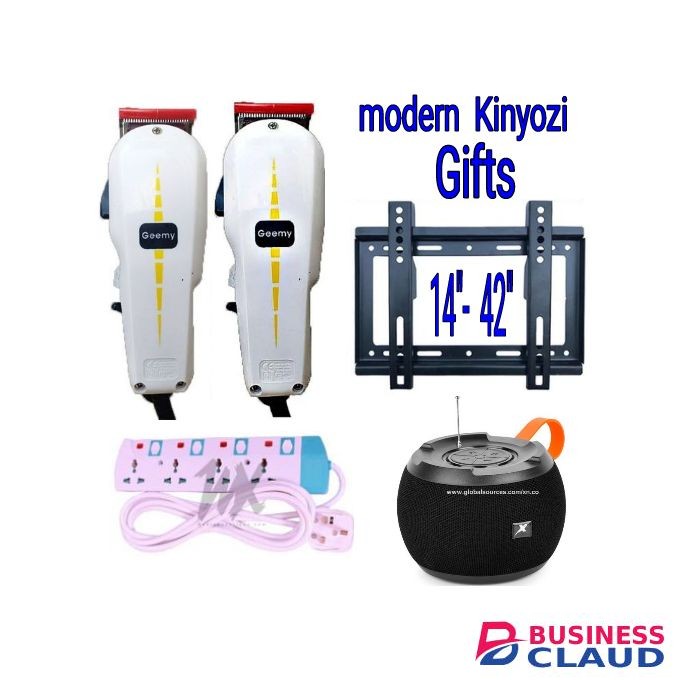 Geemy 2 Professional Barbering Hair Shaving Machine-Kinyozi + Free 4 Way power extension cable With portable Bluetooth speaker & Tv Wall Mount Bracket