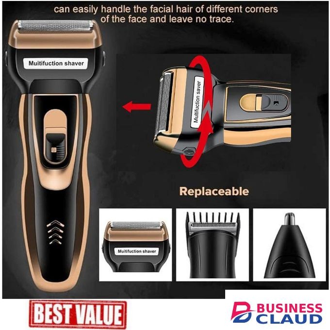 Geemy QUALITY Barber Shaving Machine-Kinyozi // Shaver // Kinyozi // Best Kinyozi // BEST Rechargeable Smoother Hair Shaving Machine, Shaver- 3 In 1 FOR KINYOZI BUSINESS.