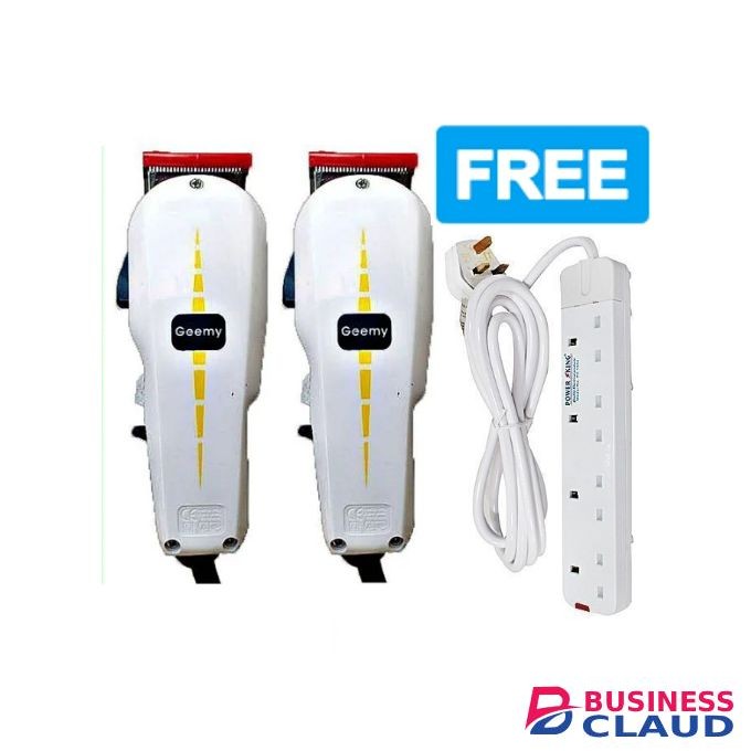 Geemy 2 Professional Barbering Hair Shaving Machine-Kinyozi + Free 4 Way power extension cable