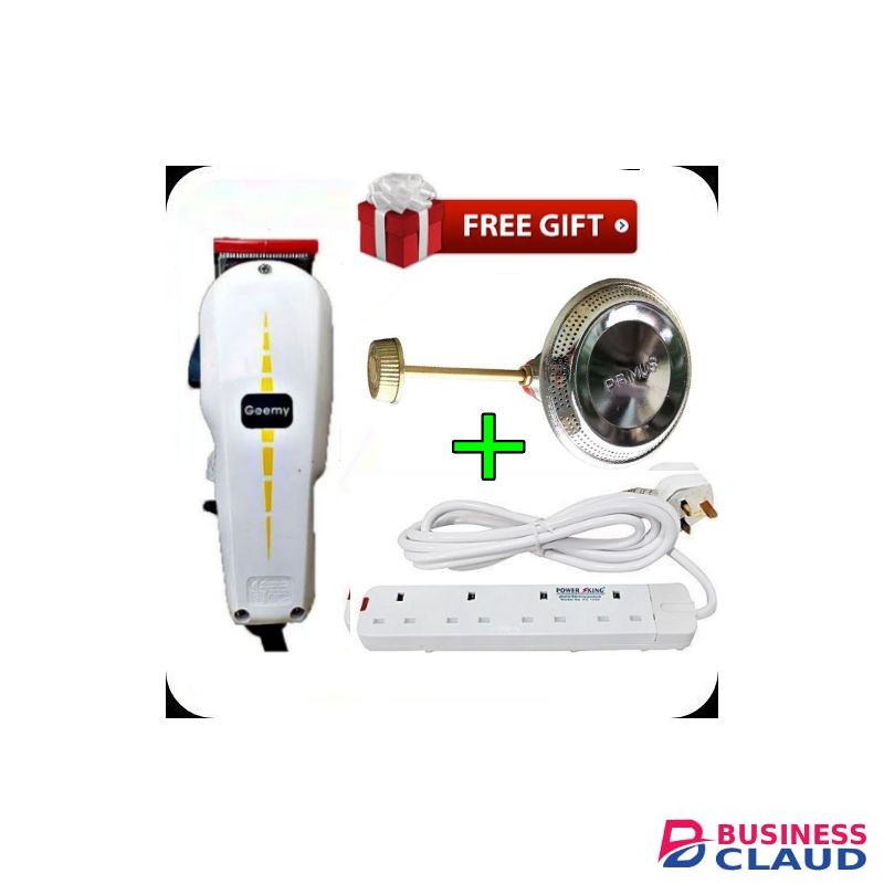 Geemy Electric Hair Clipper Barbering Machine - Kinyozi +FREE 4WAY POWER EXTENSION & Special universal 6Kg Gas Cylinder Burner