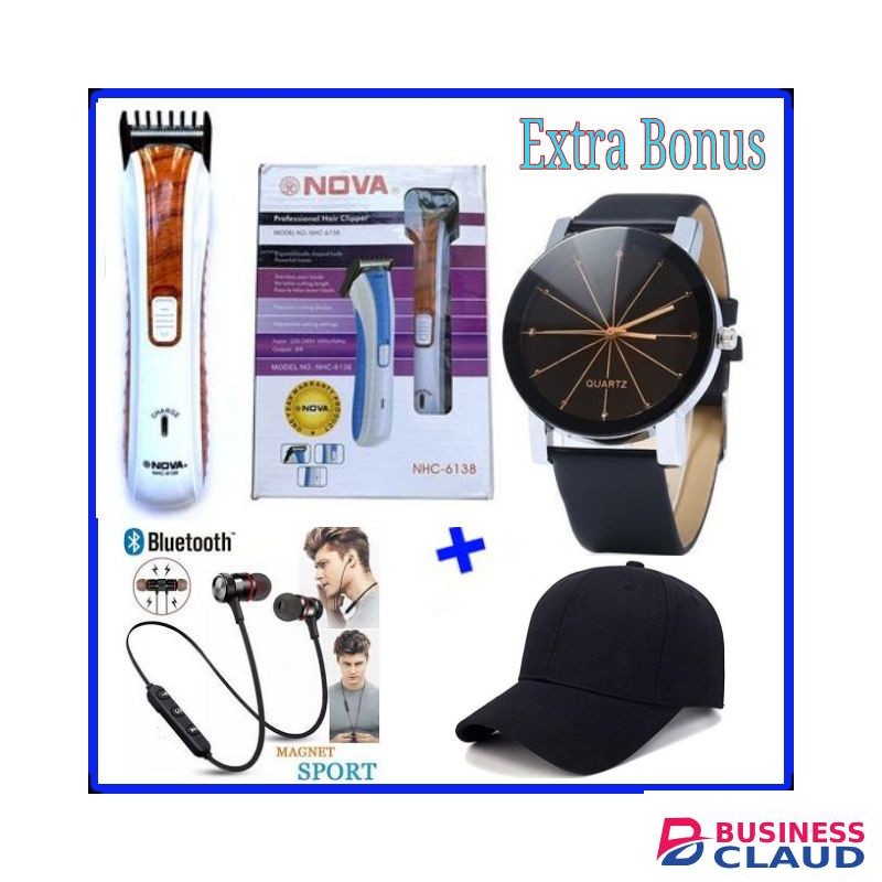 Nova Rechargeable Hair Clipper And Beard Trimmer +Gifts