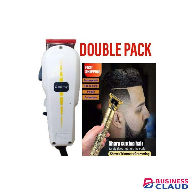 Geemy Smart barbering Shaving Machine 5Shaving Machine / Shaving Machine-Kinyozi & T9 Dragon Rechargeable Metal Hair Clipper Gold