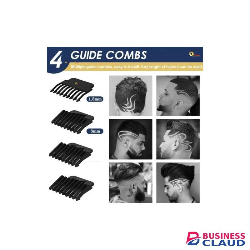 Precison Hair Clipper Set with USB Rechargeable Trimmer, 4 Guide Combs & Cleaning Brush – Precision Cutting for Men
