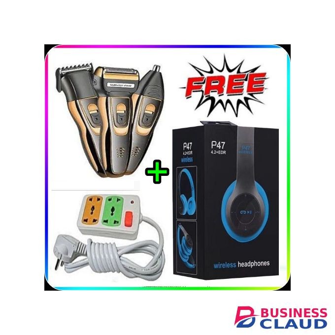 Geemy Hair Shaving Machine 3 In 1 Rechargeable+ 2 Gifts