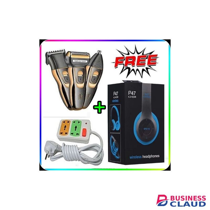 Geemy Hair Shaving Machine 3 In 1 Rechargeable+ 2 Gifts