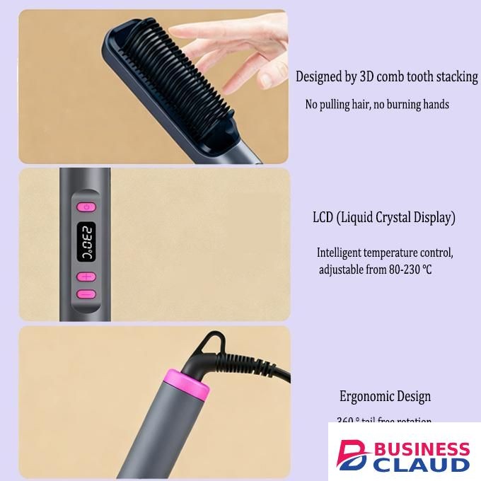 Straight hair comb is not easy to damage hair, portable for home use, two in one, straight hair, curly hair dual-use