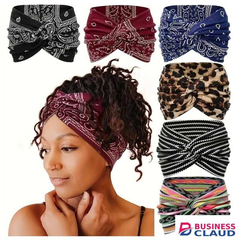 6pcs Women's Elastic Headbands, Yoga Sports Headband