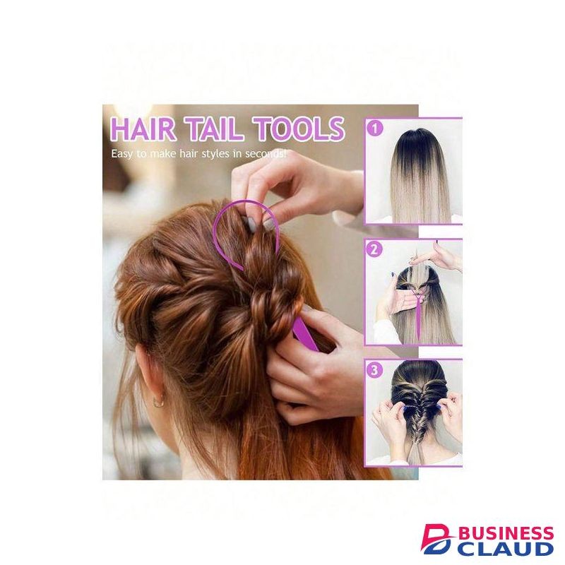 4Pcs Topsy Long Hair Braiding Tool with Rat Tail Comb, Ponytail Loop Hai Black Friday