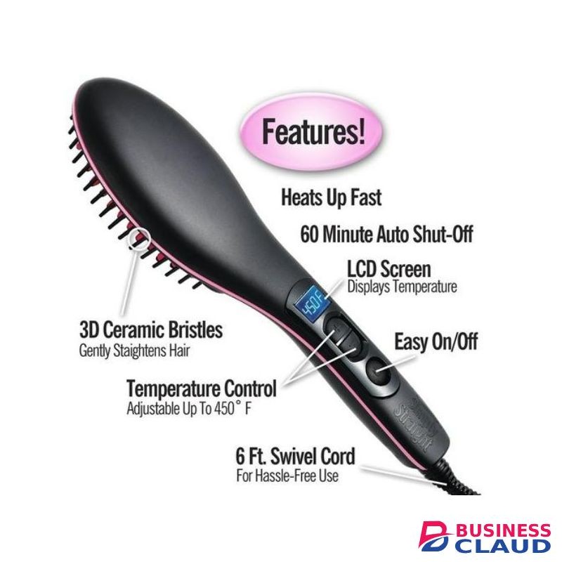 LED Display Hair Straightening Comb, Dual-Use for Wet and Dry Hair, Hot Comb Straightener