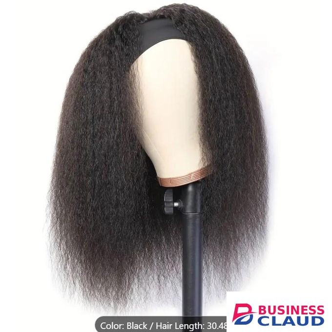 NATURAL Straight kinky Headband Wig + Free Gift Inside