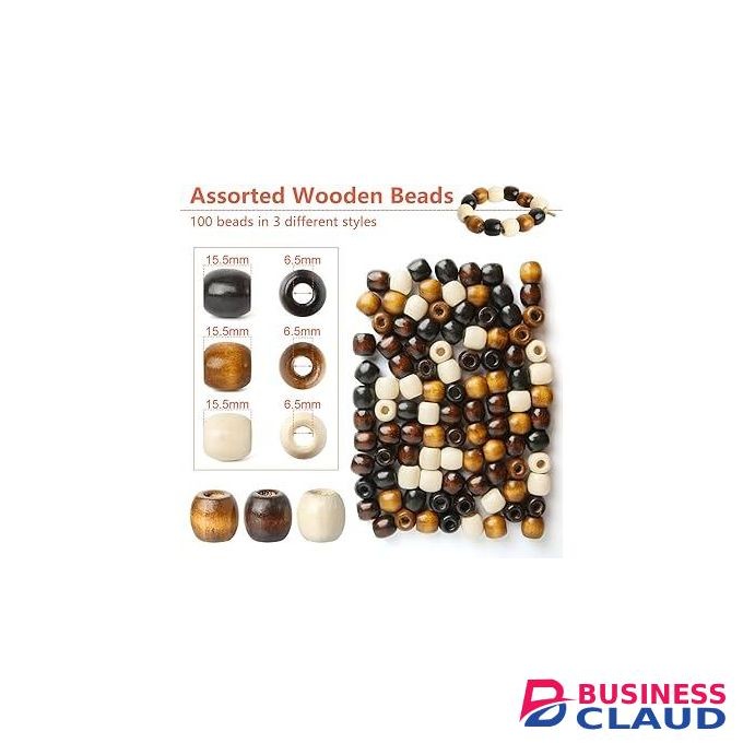 100pcs Wooden Hair Beads Accessories