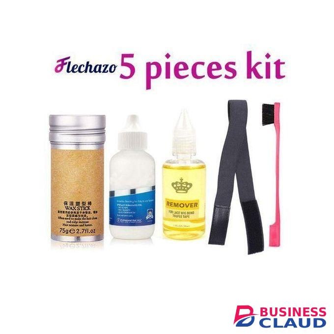 Ghost Bond Glue + Lace Wig Remover + Wax Stick +Edges Brush+ Elastic Band Set.