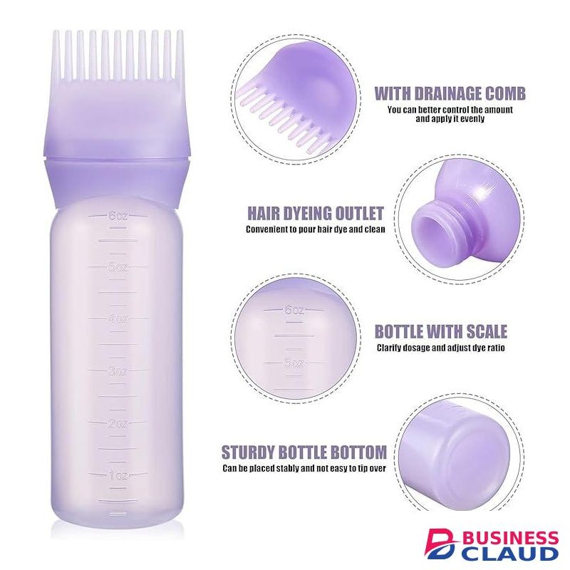 Hair Oil Applicator, Hair Coloring Brush Bottle, Root Comb Applicator Bottle 6 Ounce Oil Applicator For Hair Dye Hair Dye, Oil Dispenser Applicator Bottle