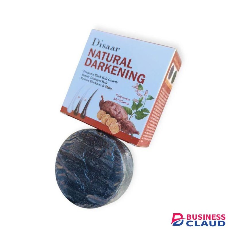Disaar POLYGONUM Multiflorum NATURAL DARKENING Soap For Blacker Hair Repairs, Restores Shine, Blackening Soap ANTI Graying Grey Hair Shampooes Shine, Blackening Soap ANTI Graying Grey Hair Shampoo