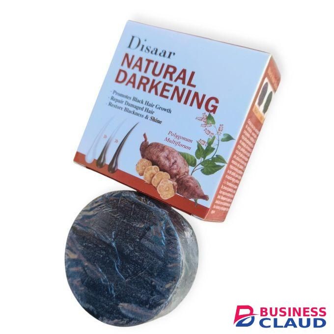 Disaar POLYGONUM Multiflorum NATURAL DARKENING Soap For Blacker Hair Repairs, Restores Shine, Blackening Soap ANTI Graying Grey Hair Shampooes Shine, Blackening Soap ANTI Graying Grey Hair Shampoo