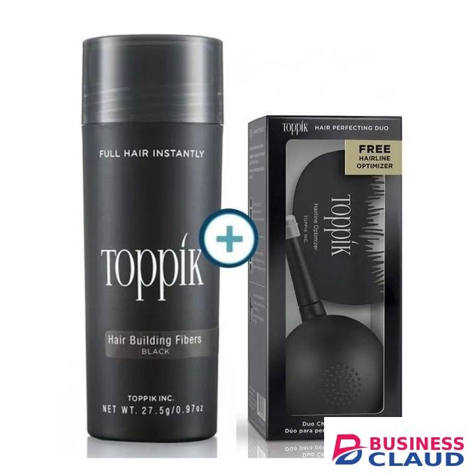 Toppik Fibres Pack- (27.5g Black + Spray Applicator with FREE Hairline Optimizer) USA Version