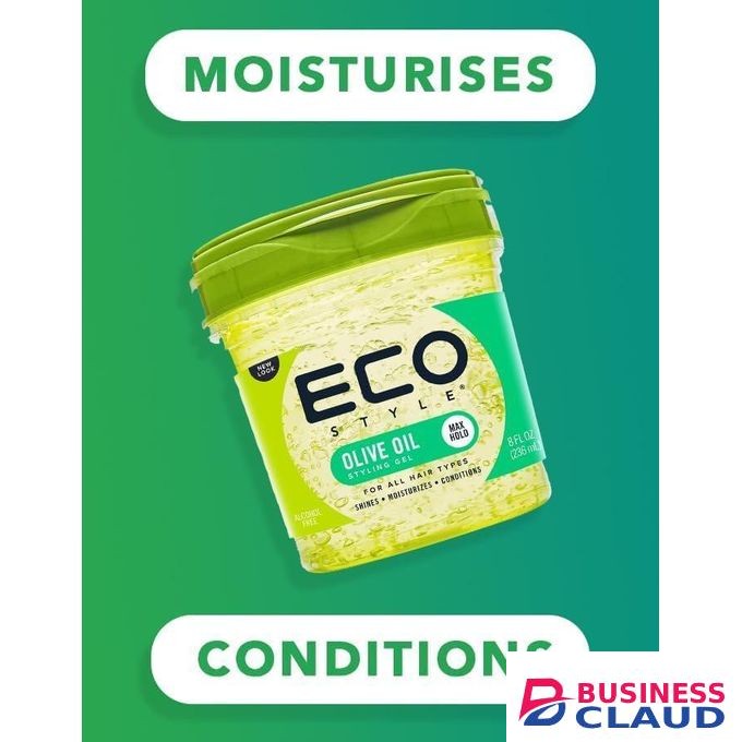 Eco Style Olive Oil Styling Gel, Green, 236 ml (New look) vegan-friendly gel is enriched with hydrating olive oil, providing moisture and hold for sleek and defined hairstyles