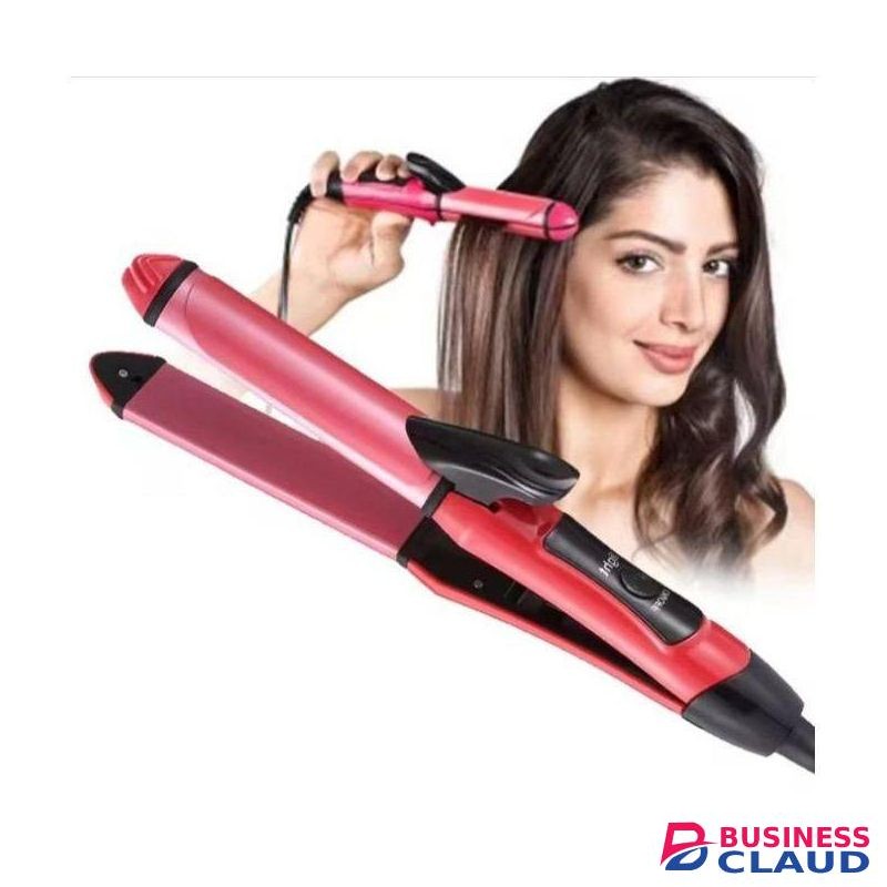 Nova 2 in 1 hair Flat iron and Curling tong, Hot Comb Curling Flat Hair Straightener and Curler
