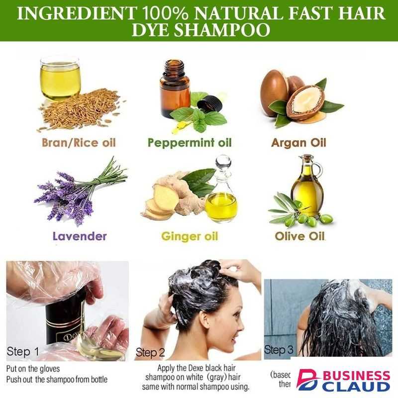 Dexe Black Hair Dye Shampoo Gray Hair Coverage, Fast-Acting Hair Dye Shampoo, Black Hair Shampoo with 100% natural Herbal Ingredients for Men & Women-400ml.