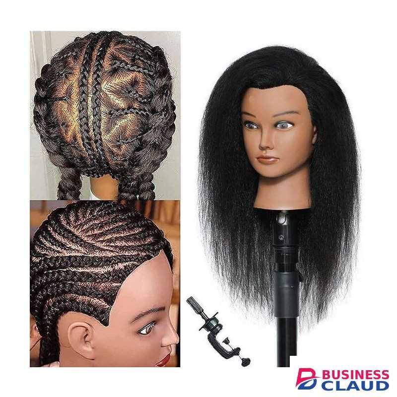 Training Mannequin Hairdresser Training Doll Training Dummy Head Semi Human Black Hair Dummy
