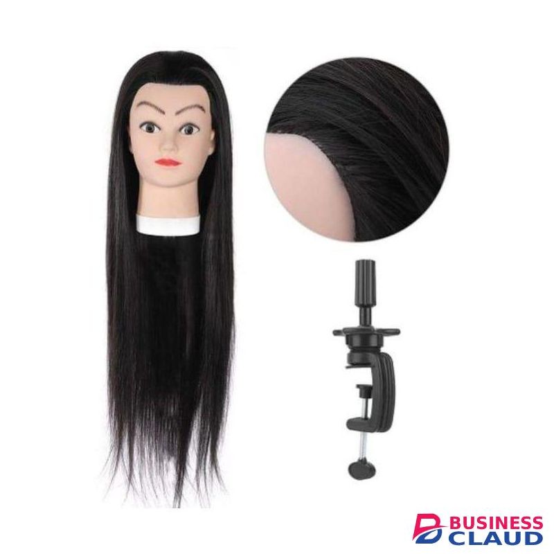 Training Mannequin Hairdresser Training Doll Training Dummy Head Semi Human Black Hair Dummy