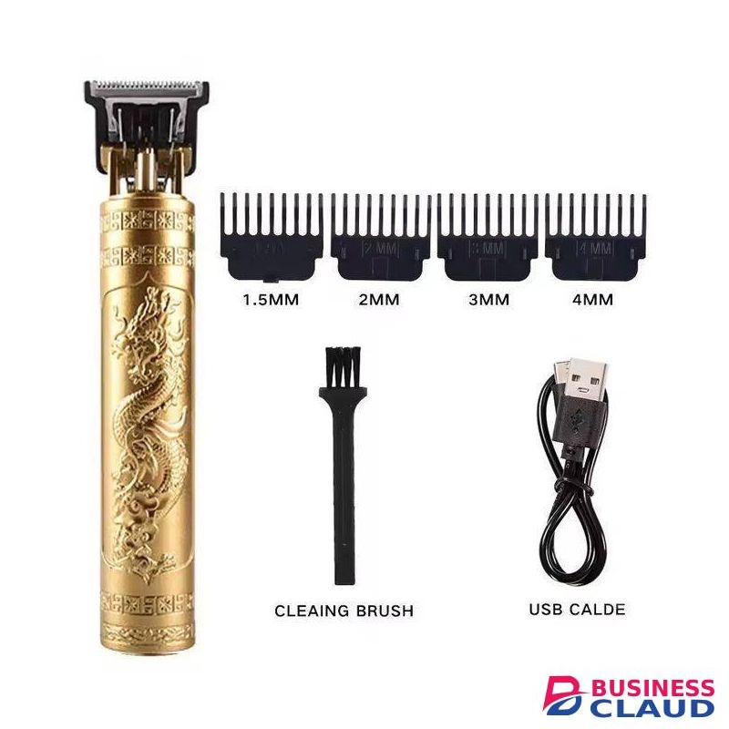 Original USB Cordless Hair Clipper Trimmer Beard Electric Professional Haircut Dragon Monster Rechargeable ABS Vintage Metal Shaving Machine clippers Wireless Barber cutting Kinyozi