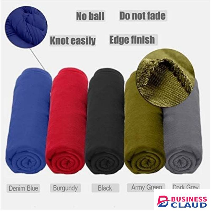 5 Pieces Knit Headscarf African Hair Scarf Jersey Turban Tie Headwraps Extra Long Soft Lightweight Comfortable for Black Women (Black,Bright Burgundy,Army Green,Denim Blue,Dark Grey)
