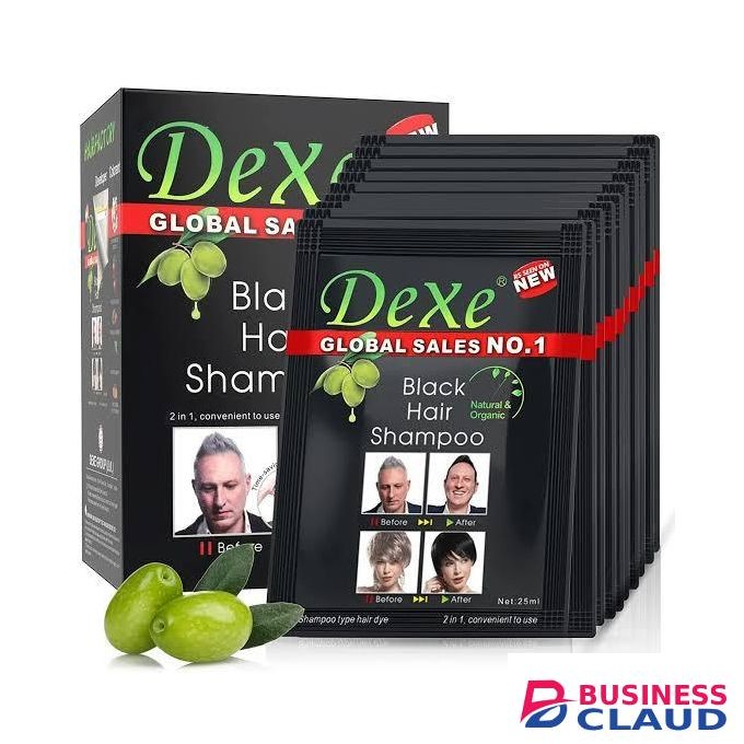Dexe Hair Shampoo Instant Hair Dye For Men Women, Black Color - Simple To Use - Hair Dye Permanent - Last 30 Days