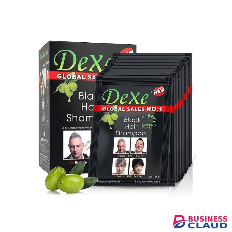 Dexe Hair Shampoo Instant Hair Dye For Men Women, Black Color - Simple To Use - Hair Dye Permanent - Last 30 Days