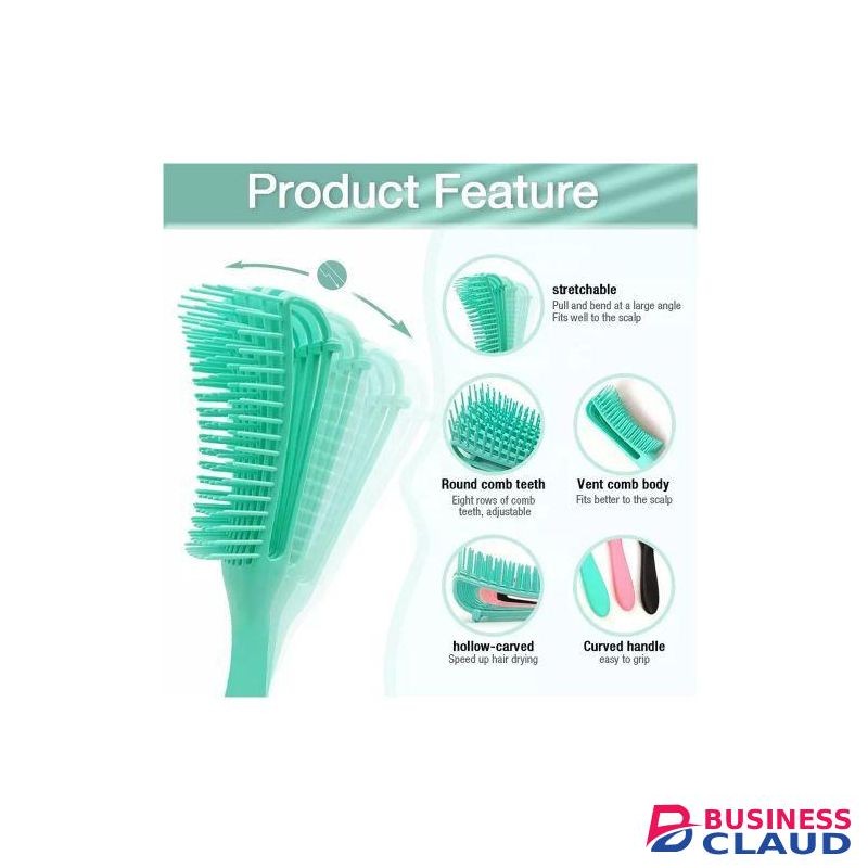 Anti-Static Octopus Shape Eight-Claw Detangling Hair Brush - Green