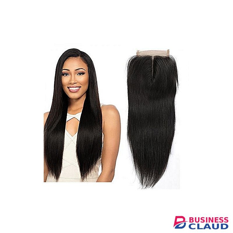 Closure Straight lace human hair (Black) + FREE GIFT
