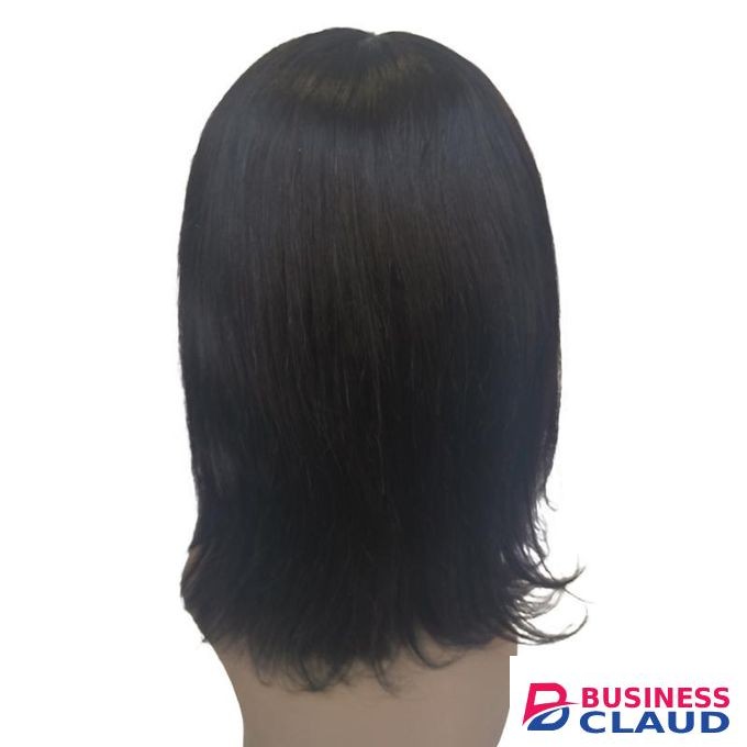 Fashion Idol BOB ASHA 12" Bob Wig With Bang STYLE ICON Human Nature Hair Wig Black Color Y1B Pixied Cut Made-Machine Wig Human Nature Hair Wig For Women