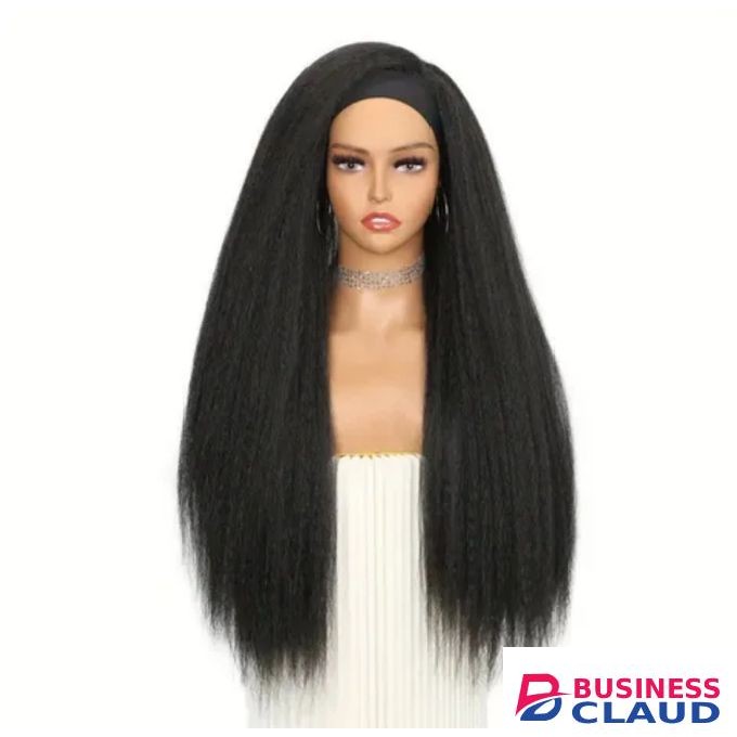 Long Kinky Straight Headband Wig