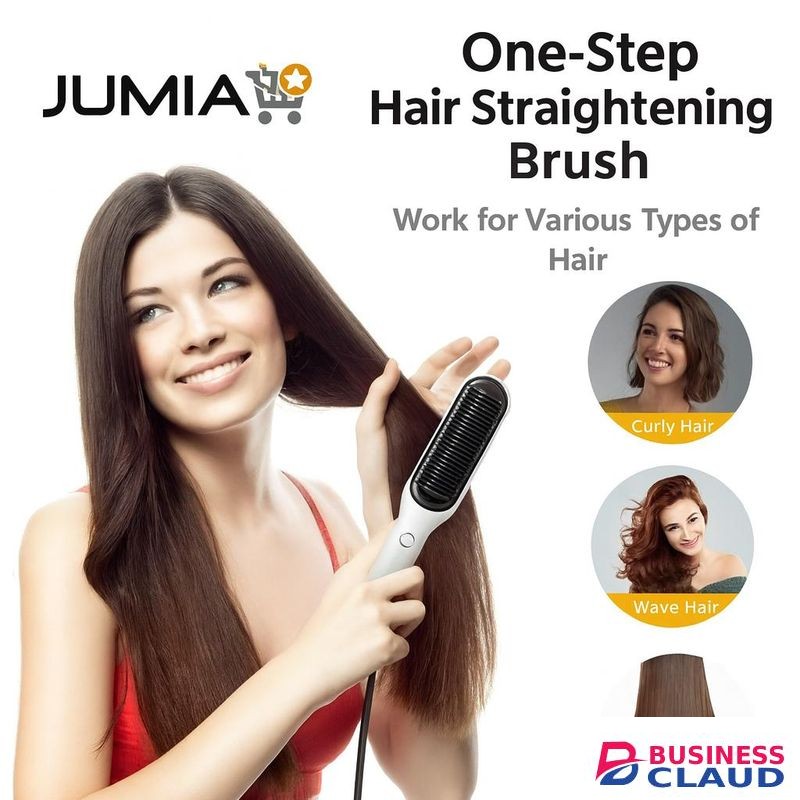 3-in-1 Heated Hair Straightening Hot Air Brush – Fast Styling for Curly, Wavy & Straight Hair