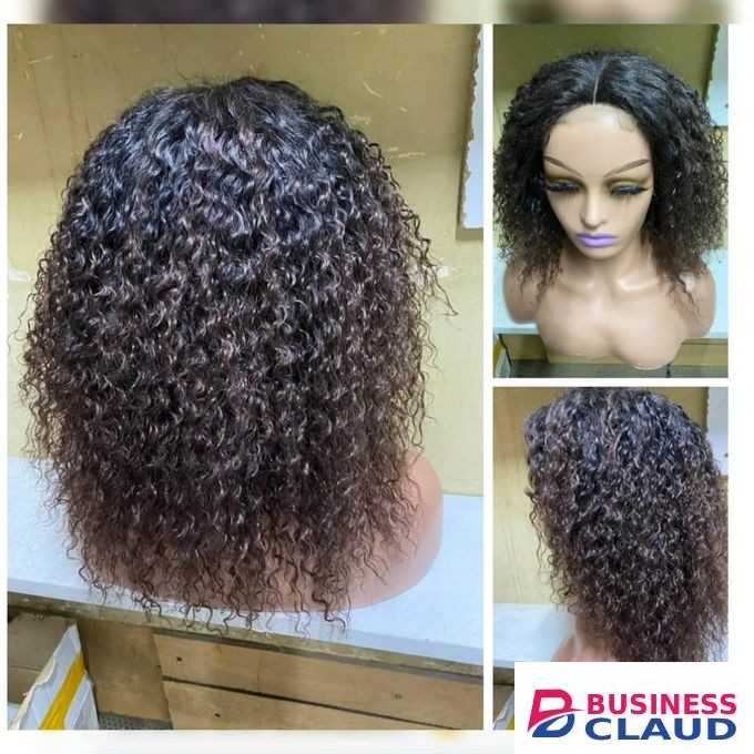 Fashion Classic Closure Curly Semi Human Wig