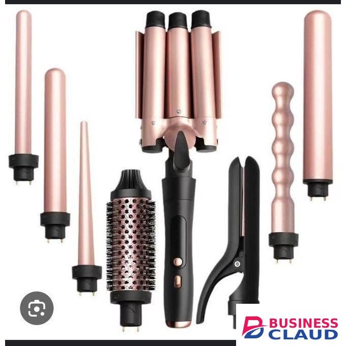 5 in 1 Curling Iron, Curling Wand Set with Negative Ion Thermal Brush and 4 Interchangeable Ceramic Curling Irons
