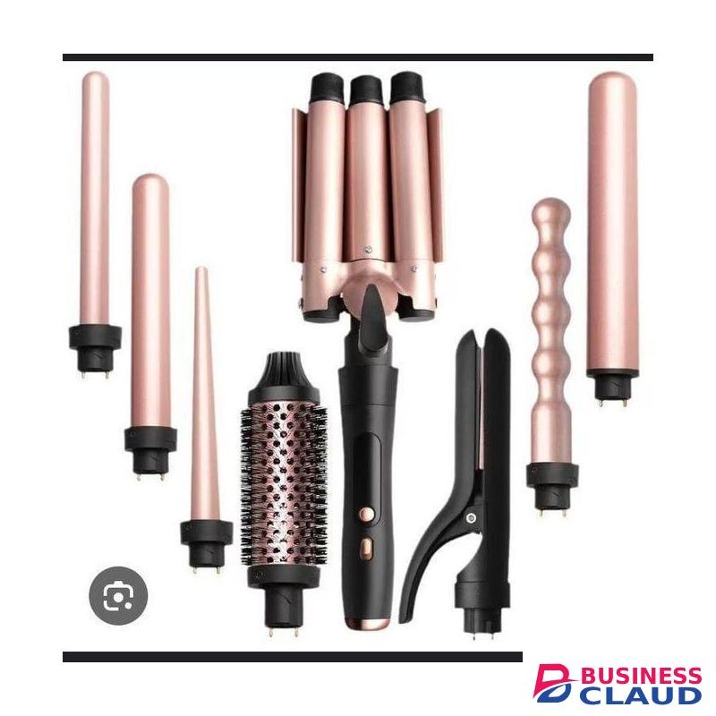 5 in 1 Curling Iron, Curling Wand Set with Negative Ion Thermal Brush and 4 Interchangeable Ceramic Curling Irons