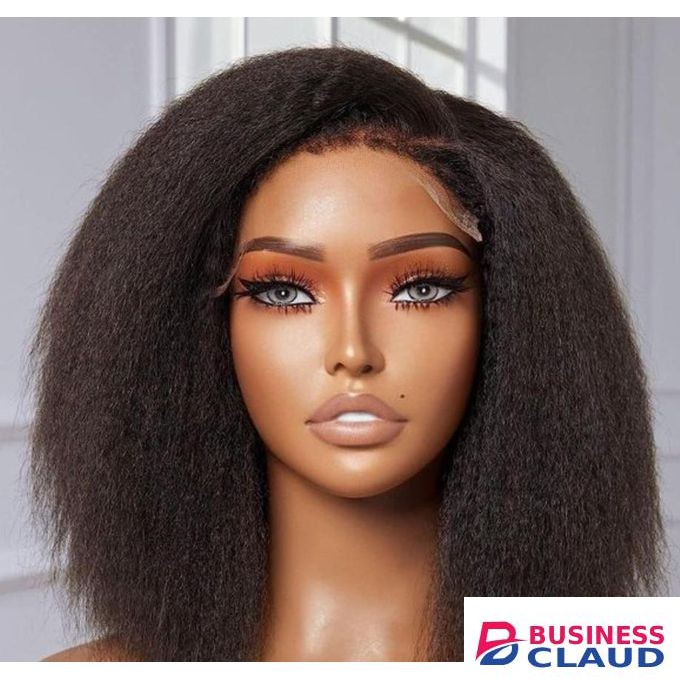 Fashion Classic Semi human 4 by 4 closure kinky hair wig