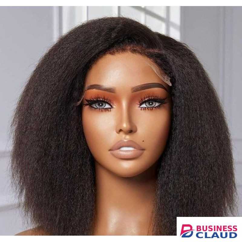 Fashion Classic Semi human 4 by 4 closure kinky hair wig