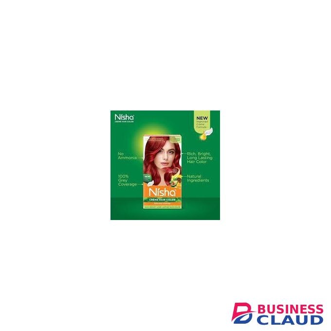 Nisha Flame Red Rich, Bright,Long Lasting Hair Color Natural Henna Extract With Sunflower Oil& Avocado Oil Dye