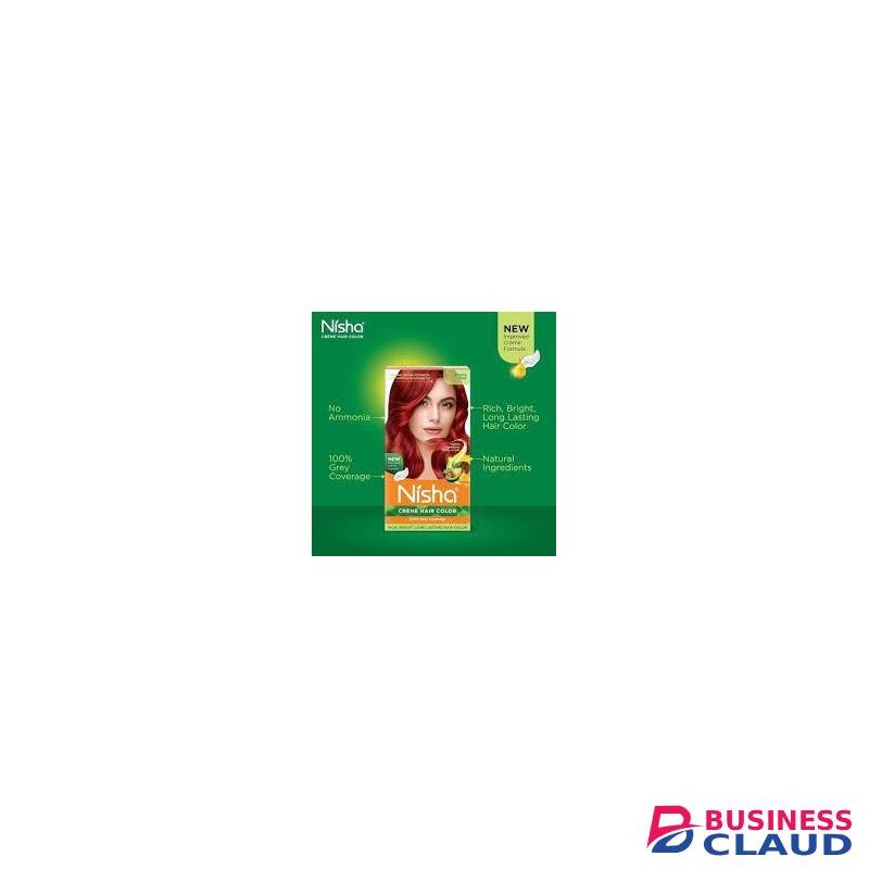 Nisha Flame Red Rich, Bright,Long Lasting Hair Color Natural Henna Extract With Sunflower Oil& Avocado Oil Dye