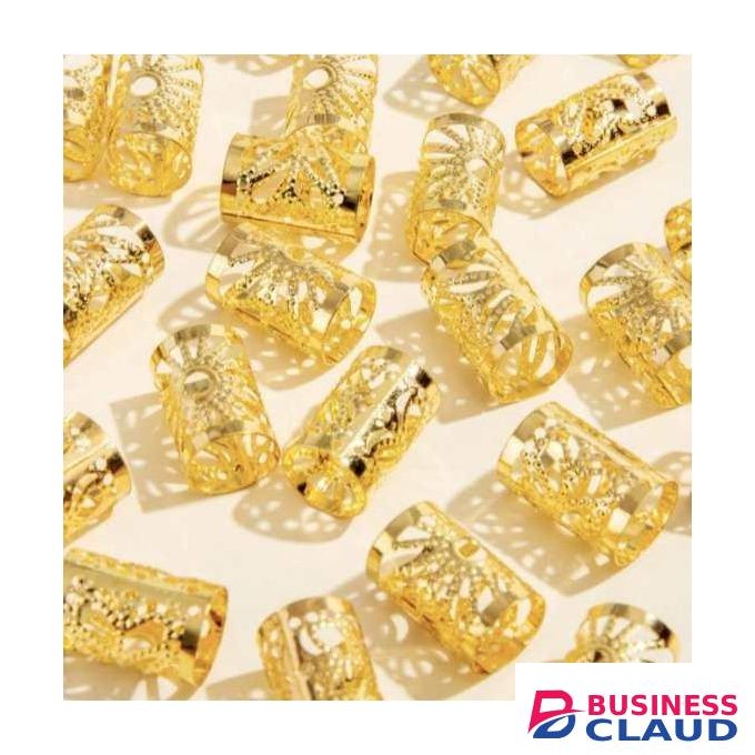 Adjustable Hair Braid Beads Rings Cuff Metal - 50pcs