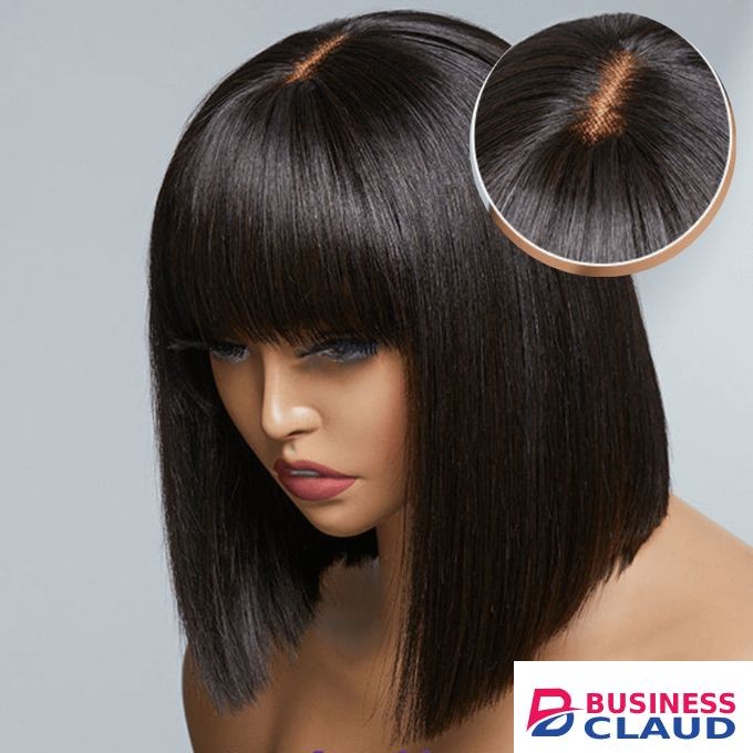 Human Hair HD Lace Bob With Bang Glueless Wig + Free wig Cap