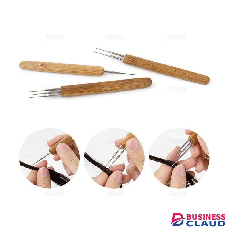 Wooden Hook Crochet Dreadlock Hair Needle 123 Head