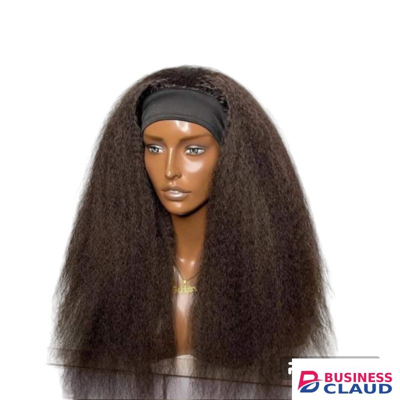 Kinky straight semi human headband wig