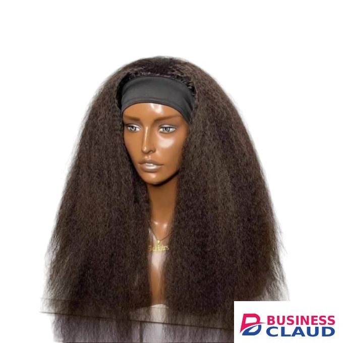 Kinky straight semi human headband wig